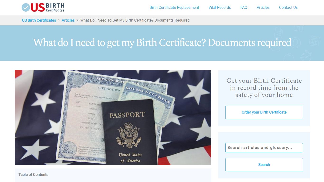 What do I need to get my Birth Certificate? Documents required
